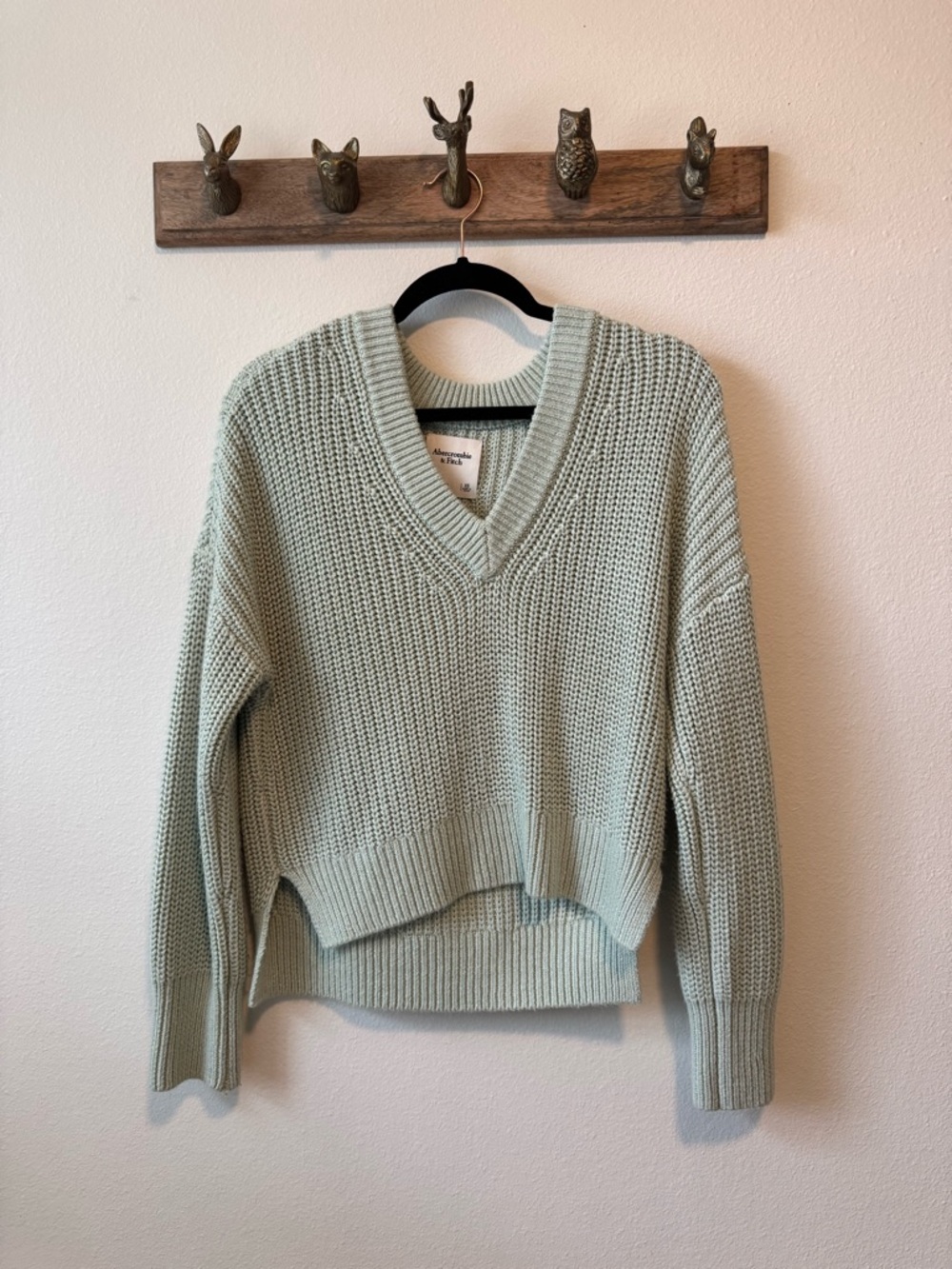 Abercrombie & Fitch mint Green V-Neck  Knit Sweater